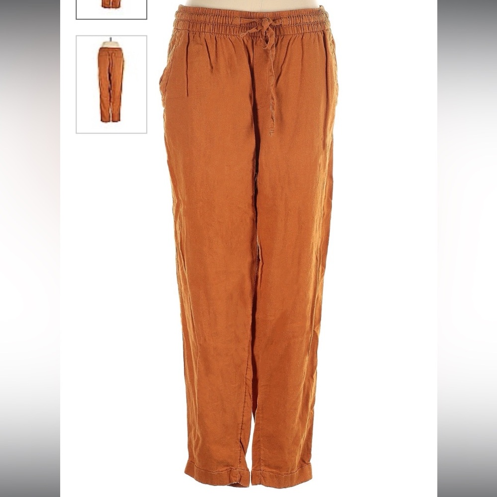 Drawstring Linen Cropped Pants